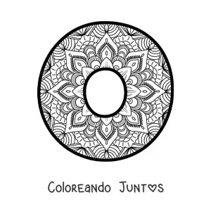 Imagen para colorear de mandala de la letra o