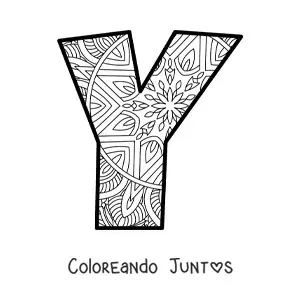Imagen para colorear de mandala de la letra y