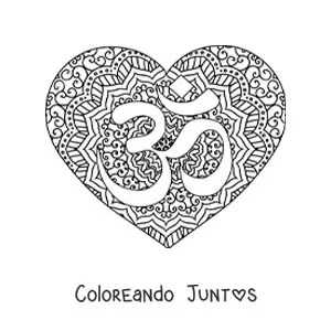 Imagen para colorear de mandala budista de ohm