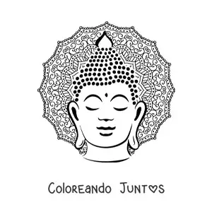 Imagen para colorear de mandala del rostro de Buda