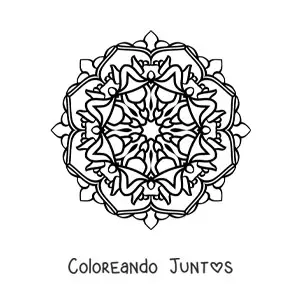 Imagen para colorear de mandala budista fácil