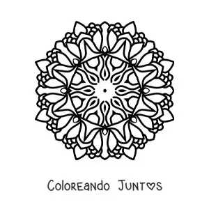 Imagen para colorear de mandala budista fácil
