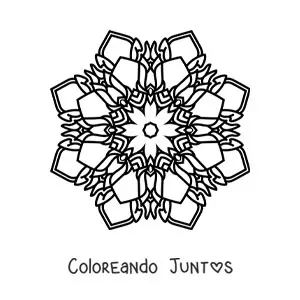 Imagen para colorear de mandala budista fácil