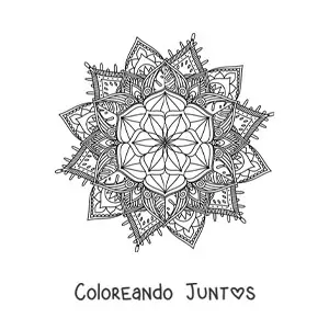 Imagen para colorear de mandala budista para adultos