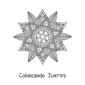 Imagen para colorear de mandala budista para adultos