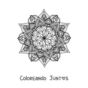 Imagen para colorear de mandala budista para meditar