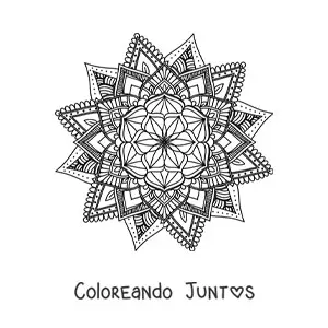 Imagen para colorear de mandala budista para meditar