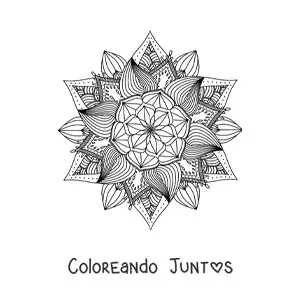 Imagen para colorear de mandala budista para meditar