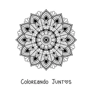 Imagen para colorear de mandala con diseño islámico