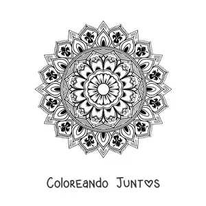 Imagen para colorear de mandala con diseño islámico