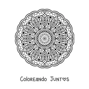 Imagen para colorear de mandala con patrón islámico