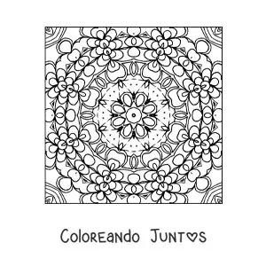 Imagen para colorear de mandala cuadrada abstracta