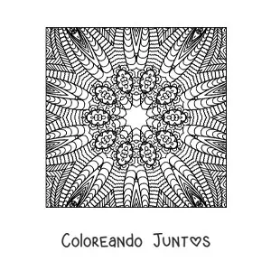 Imagen para colorear de mandala cuadrada abstracta
