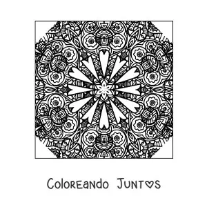 Imagen para colorear de mandala cuadrada abstracta