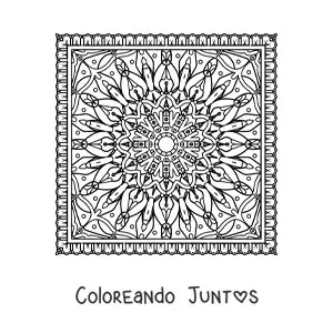 Imagen para colorear de mandala cuadrada