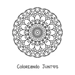 Imagen para colorear de mandala redonda fácil