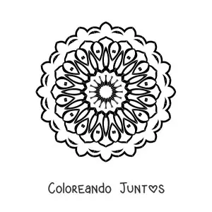 Imagen para colorear de mandala redonda fácil