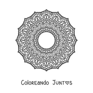 Imagen para colorear de mandala circular estilo Zentangle