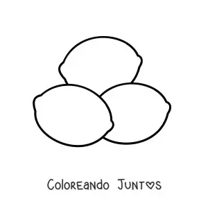 Imagen para colorear de tres limones