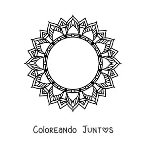 Imagen para colorear de mandala circular de flor