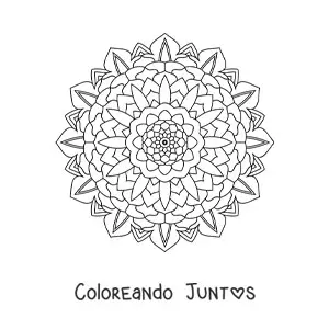 Imagen para colorear de mandala hindú fácil