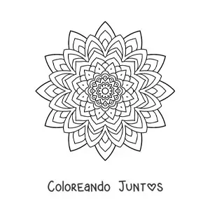 Imagen para colorear de mandala hindú fácil