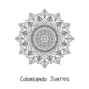 Imagen para colorear de mandala hindú estilo Zentangle