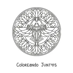 Imagen para colorear de mandala de escarabajo