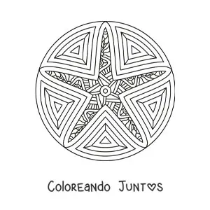 Imagen para colorear de mandala de estrella de mar estilo Zentangle