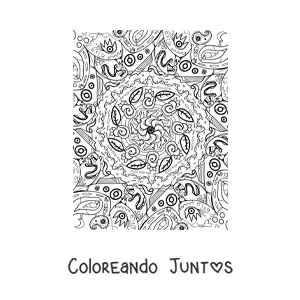 Imagen para colorear de mandala de hojas estilo Zentangle