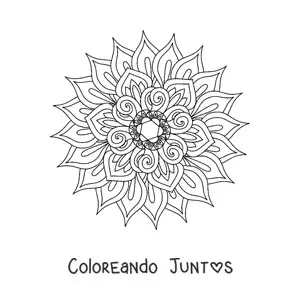 Imagen para colorear de mandala para combatir la ansiedad
