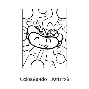 Imagen para colorear de hot dog animado