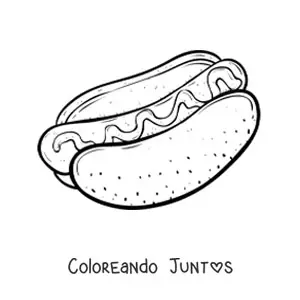 Imagen para colorear de hot dog fácil