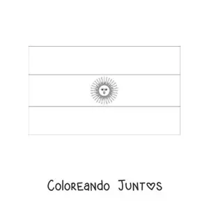Imagen para colorear de la bandera de Argentina horizontal