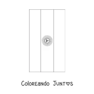 Imagen para colorear de la bandera de Argentina vertical