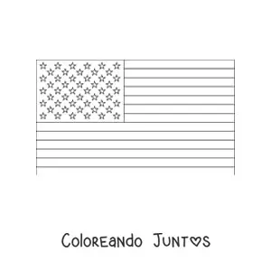 Imagen para colorear de la bandera de Estados Unidos horizontal