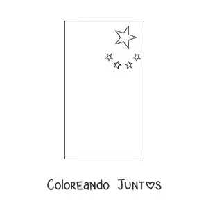 Imagen para colorear de la bandera de China vertical