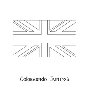 Imagen para colorear de la bandera del Reino Unido horizontal