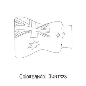 Imagen para colorear de la bandera de Australia ondeando