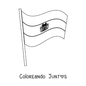 Imagen para colorear de la bandera de Bolivia ondeando en un asta