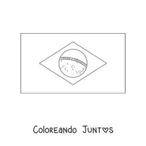 Imagen para colorear de la bandera de Brasil horizontal
