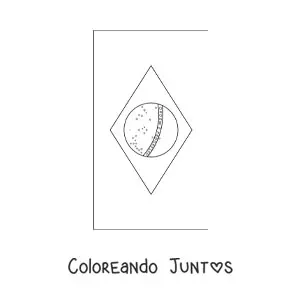 Imagen para colorear de la bandera de Brasil vertical