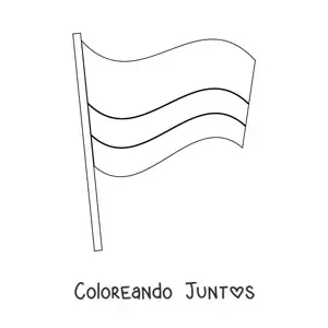 Imagen para colorear de la bandera de Colombia en un asta