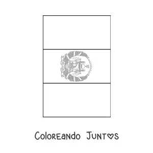 Imagen para colorear de la bandera de Afganistán vertical con escudo