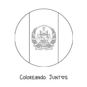 Imagen para colorear de la bandera de Afganistán en emoji redondo