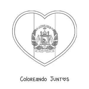 Imagen para colorear de la bandera de Afganistán en emoji de corazón