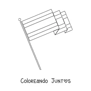 Imagen para colorear de la bandera de Costa Rica en un asta