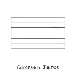 Imagen para colorear de la bandera de Costa Rica horizontal