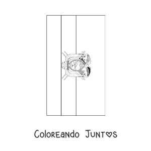 Imagen para colorear de la bandera de Ecuador vertical con escudo