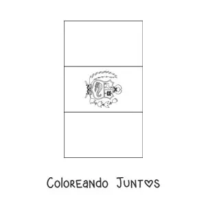 Imagen para colorear de bandera de perú vertical
